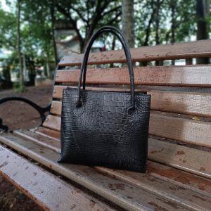 The City Chic Tote / Croc-Pattern / Gray